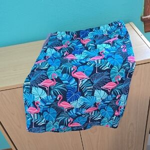 Tropical Flamingo Print Swim Trunks